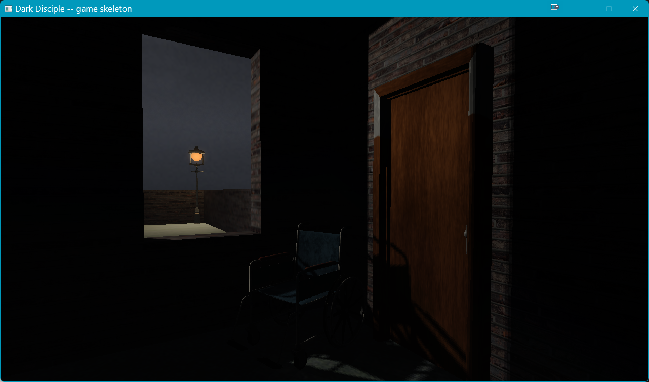 Intro scene — wheelchair beside a window, quiet moment before the story begins